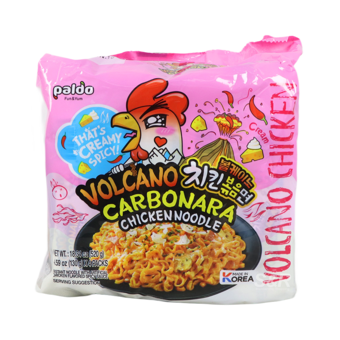 Paldo Volcano Carbonara Chicken Noodle 130g x 4 packs